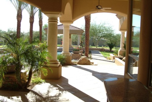 Extensive Travertine Patios